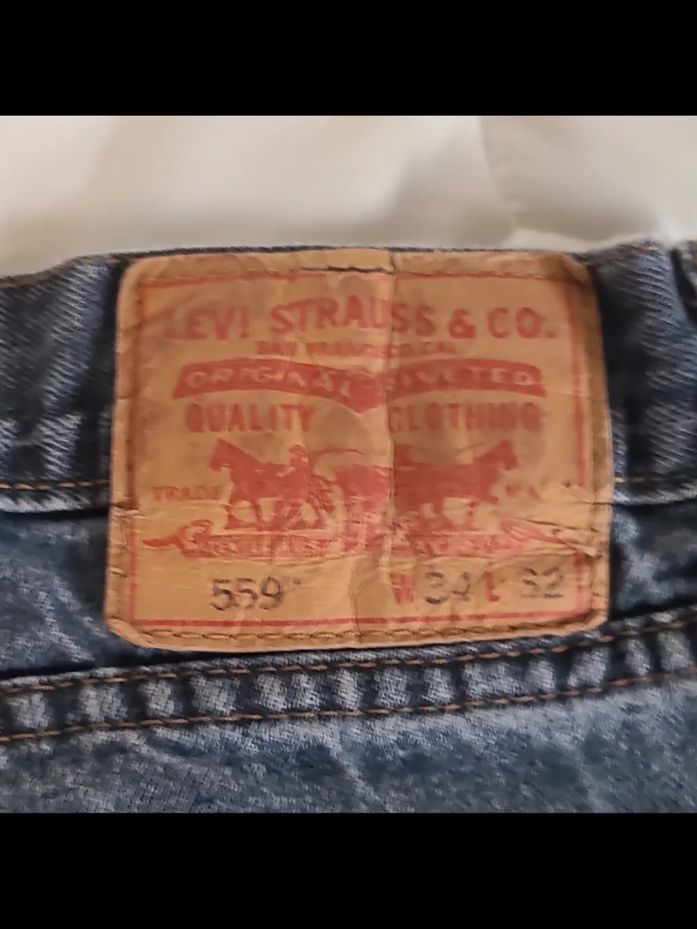 Levi's 559 Men's Blue Denim Jeans Relaxed Fit Straight Leg Mid Rise 34x32